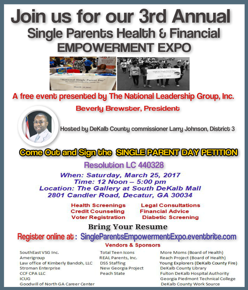 Single Parents Health and Financial Empowerment Expo March 2017