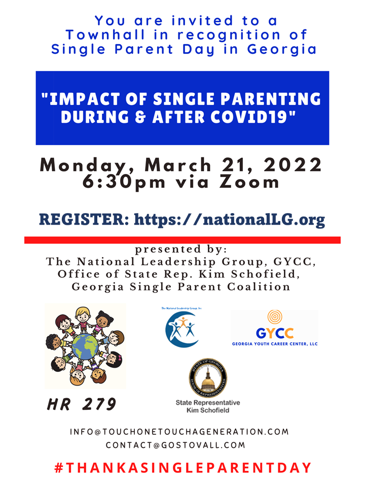 Single parent March 21st registration on Zoom
